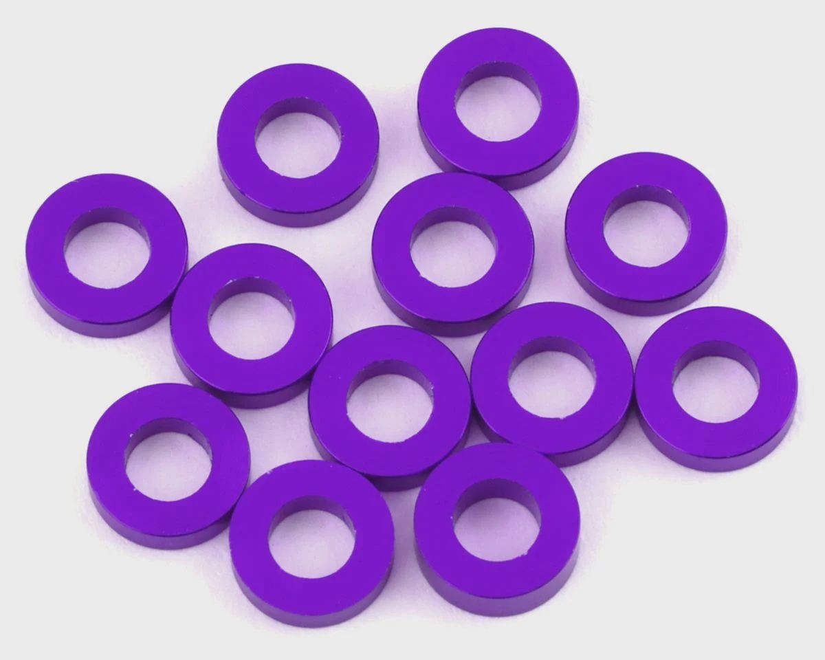 1UP Racing 3x6mm Precision Aluminum Shims (Purple) (12) (1mm)