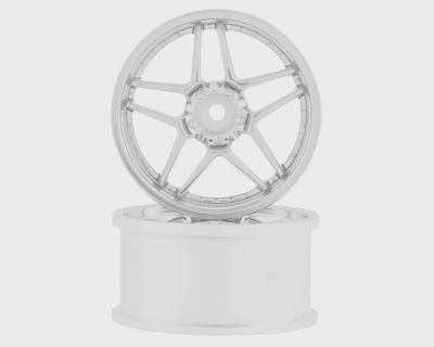 Topline Blitz BRW03 5-Split Spoke Drift Wheels (Matte Silver) (2) (6mm Offset) w/12mm Hex