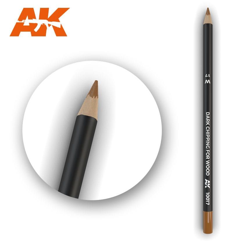 AK Interactive Weathering Pencil - Dark Chipping For Wood
