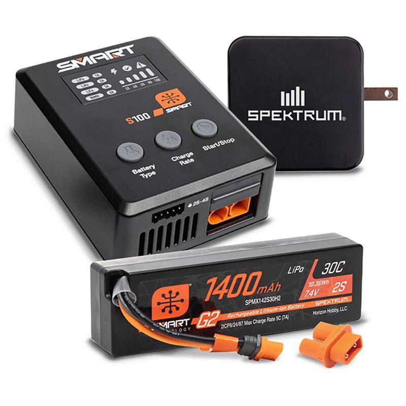 Smart Powerstage Surface Bundle: 1400mAh 2S 30C LiPo Battery (IC2) / 100W S100 Charger