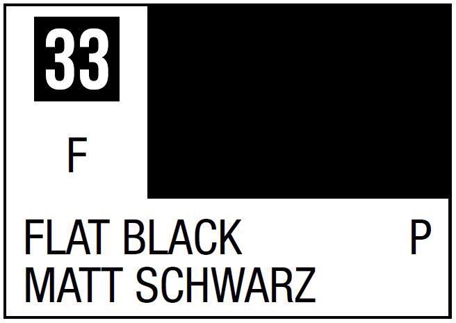 Mr. Color 33 - Flat Black (Flat/Primary) - 10ml