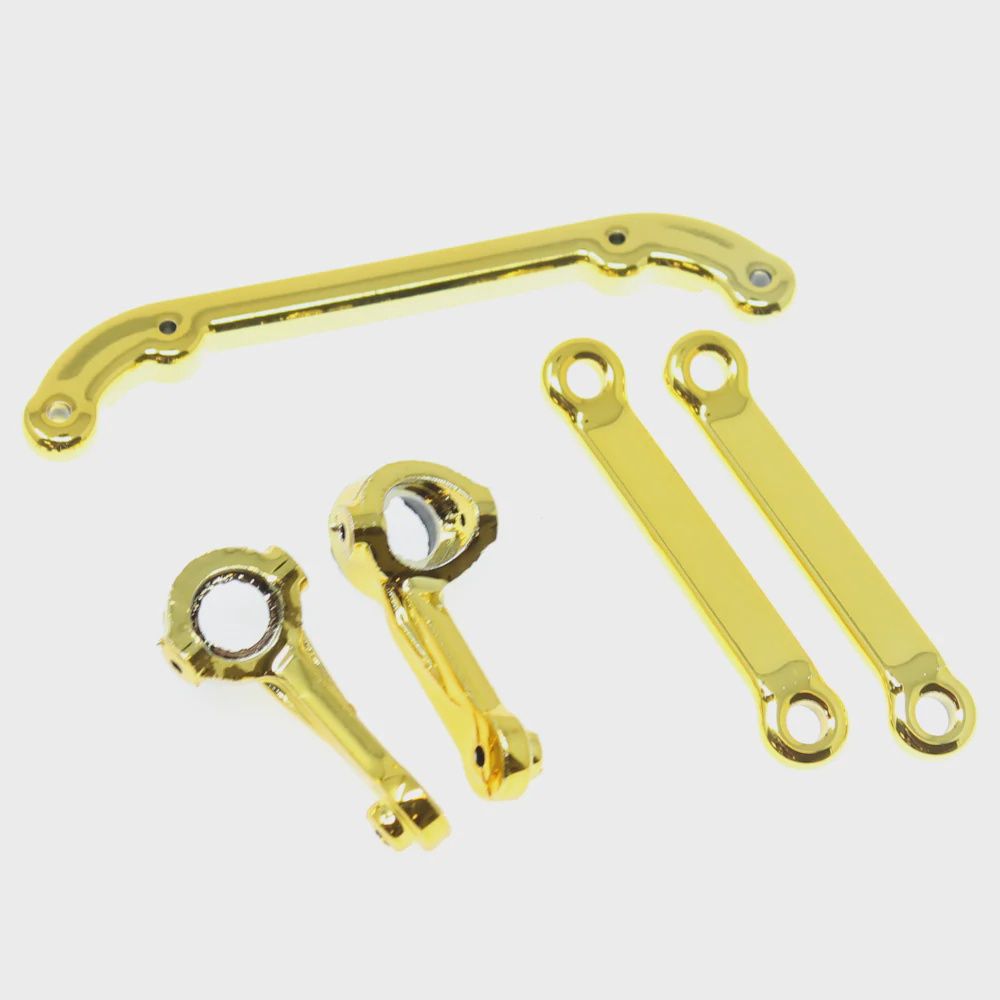 V2 Steering Arms L/R and V2 Toe Links (Gold) (1set)