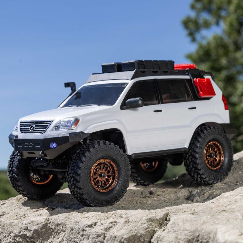 1/24 SCX24 Lexus GX 470 4X4 RTR Brushed Rock Crawler (Battery &amp; Charger Included), White