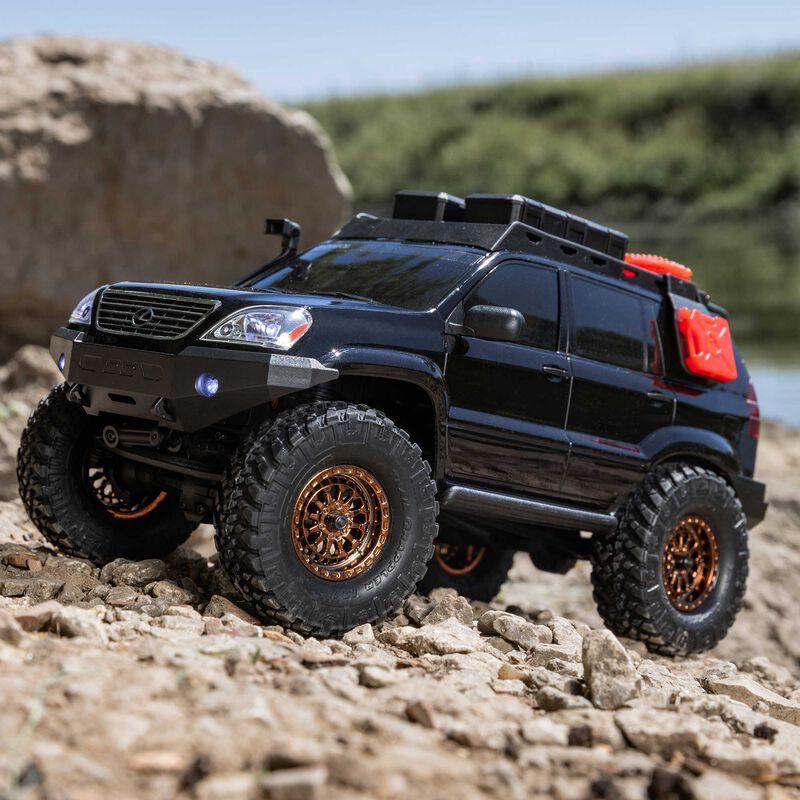 1/24 SCX24 Lexus GX 470 4X4 RTR Brushed Rock Crawler (Battery &amp; Charger Included), Black