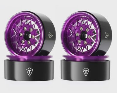 Treal Hobby Type V 1.9&quot; V-Spoke Beadlock Wheels (Purple) (4)