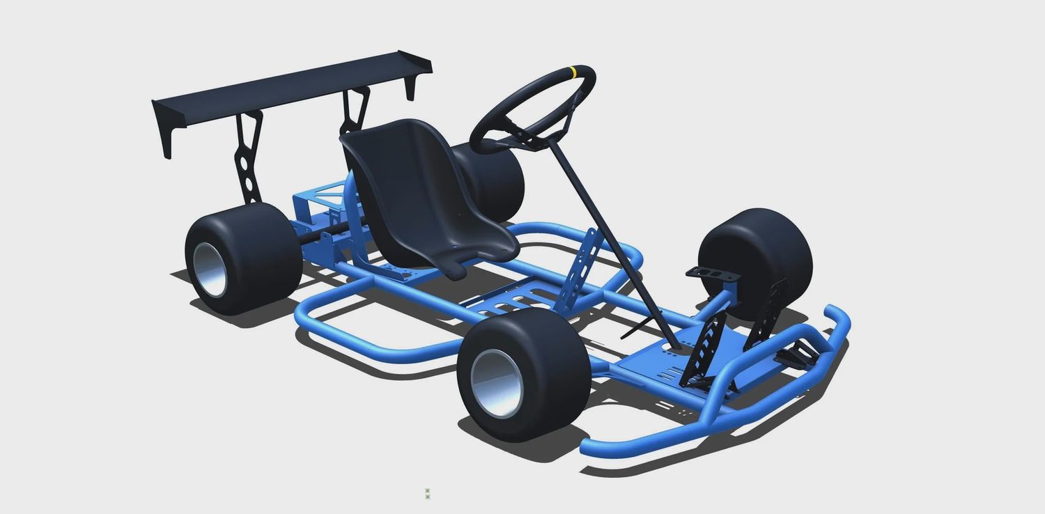 Battle Aero Drift Kart Rolling Chassis for EV - RAW or Blue