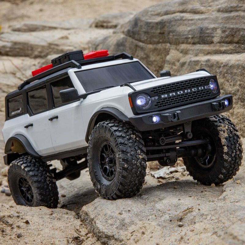 1/24 SCX24 Ford Bronco 4X4 RTR Brushed Rock Crawler (Battery &amp; Charger Included), White