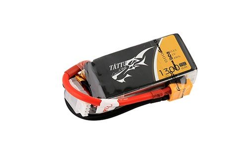 Tattu 1300mAh 3S 45C 11.1V Lipo Battery Pack with XT60 Plug