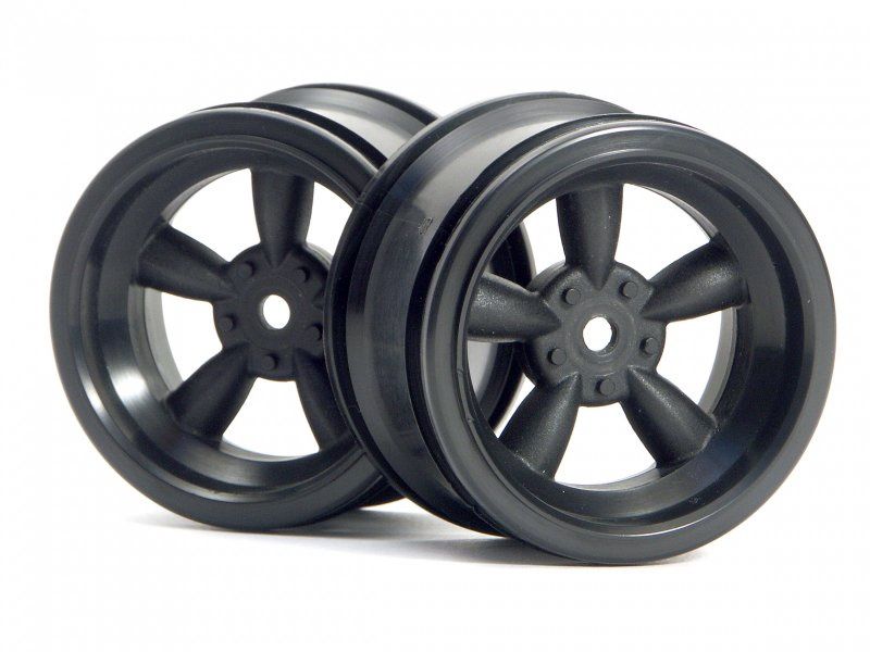 Black Vintage 5 Spoke Wheel, 31mm, 6mm Offset (2pcs)