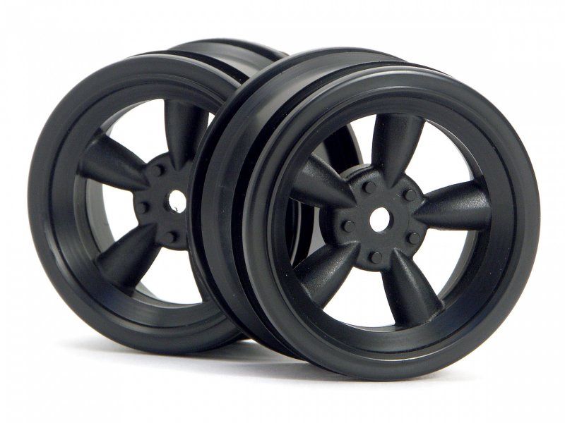 Black Vintage 5 Spoke Wheel, 26mm, 0mm Offset (2pcs)