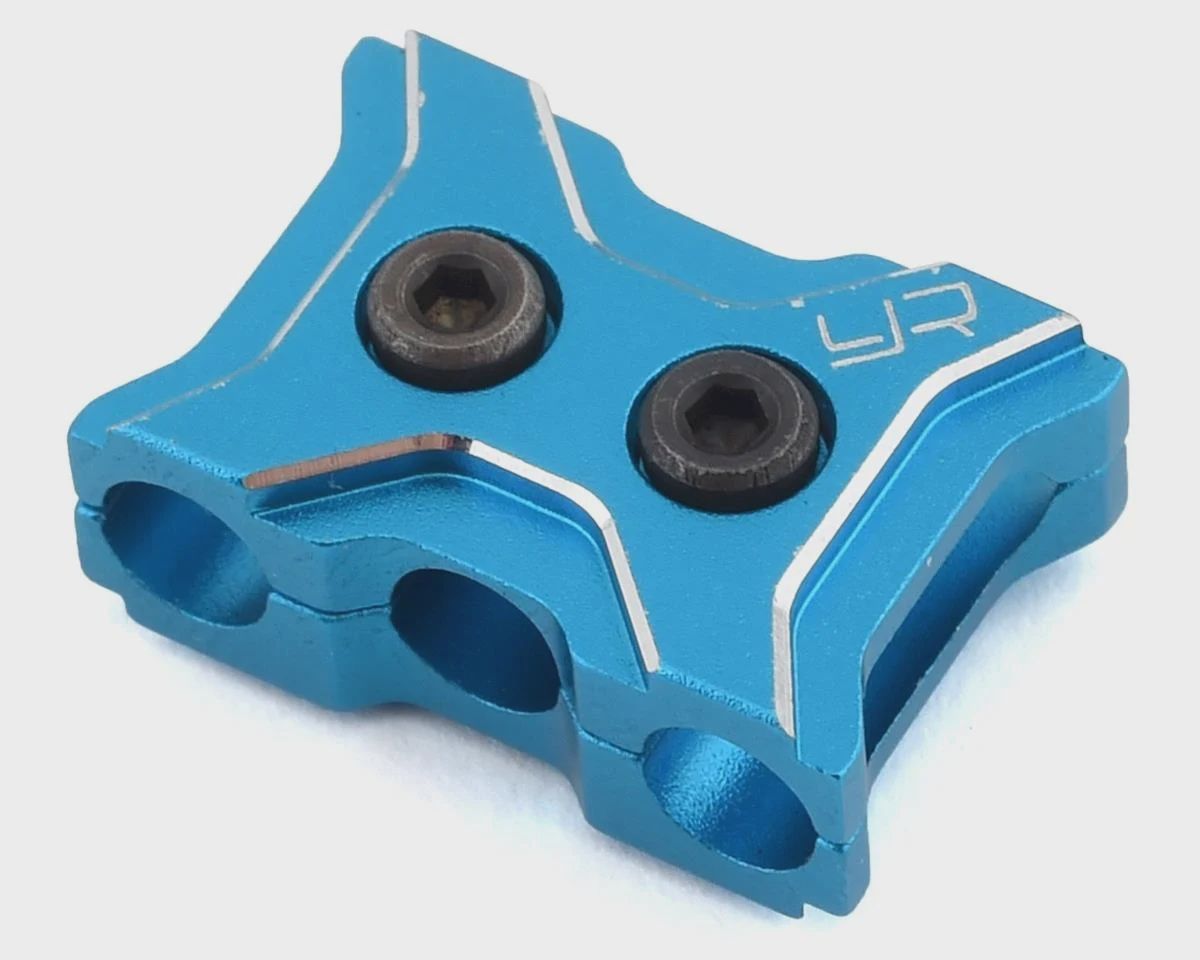Yeah Racing Aluminum 12-14 Gauge Wire Clamp (Blue) (Type A)