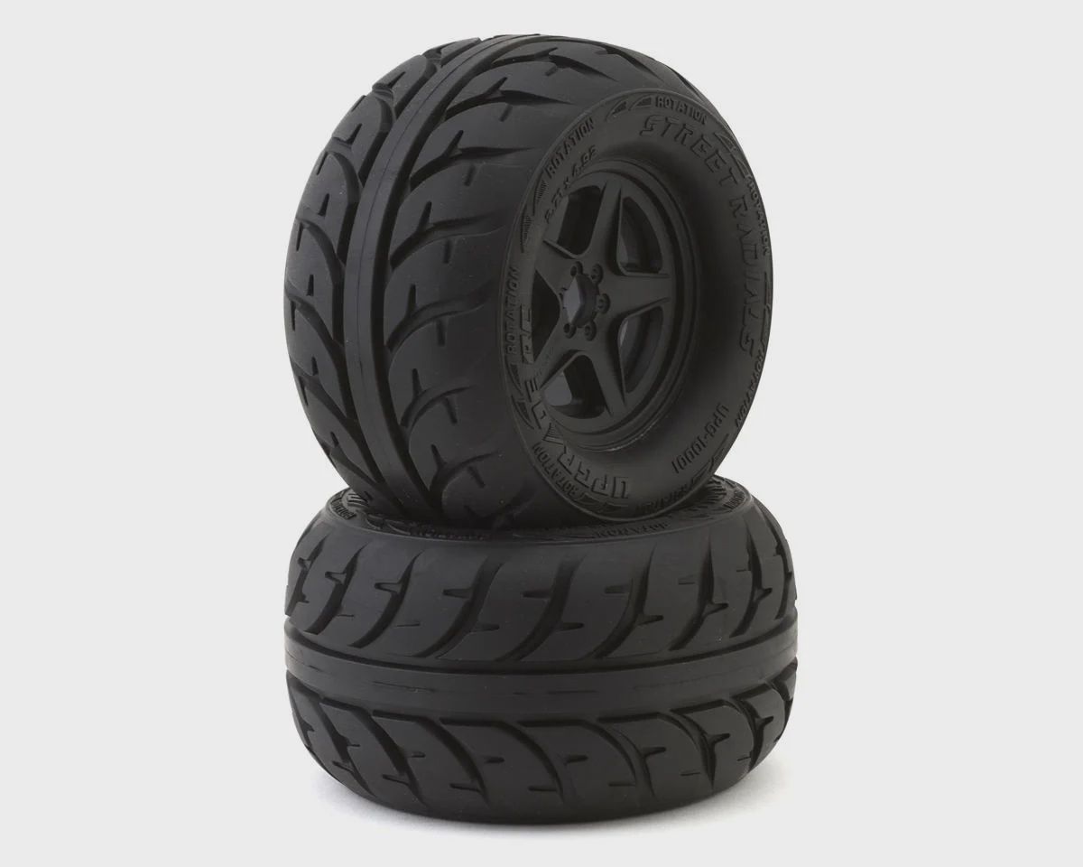 UpGrade RC Street Radials 2.8&quot; Pre-Mounted On-Road Tires w/5-Star Wheels (2) (17mm/14mm/12mm Hex)