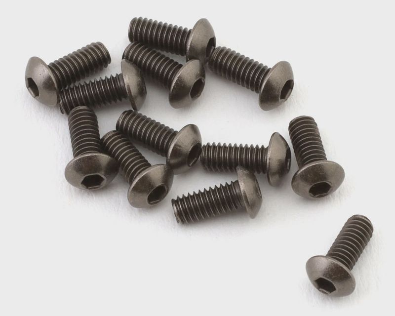 Team Brood 2.5mm 12.9 Black Nickel Button Head Hex Screw (12) (2.5x6mm)