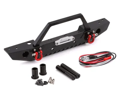 YEA-TRX4-092 Yeah Racing Traxxas TRX-4/Axial SCX10 II Aluminum Front Bumper w/LEDs (Black)