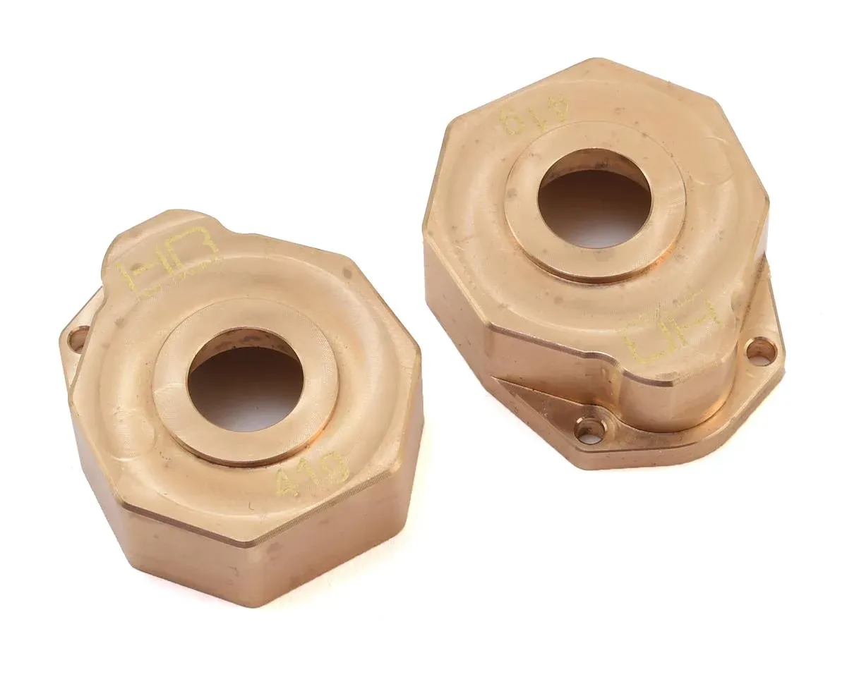 HRATRXF21HC Hot Racing Traxxas TRX-4 Brass Heavy Metal Knuckle Portal Cover (2) (41g)