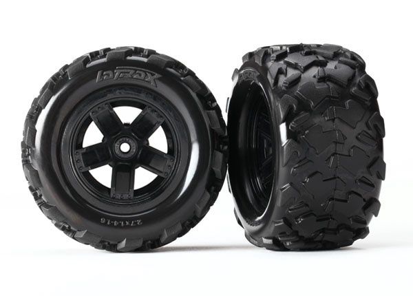 Teton Black 5-Spoke wheels and Tires (2) - 7672