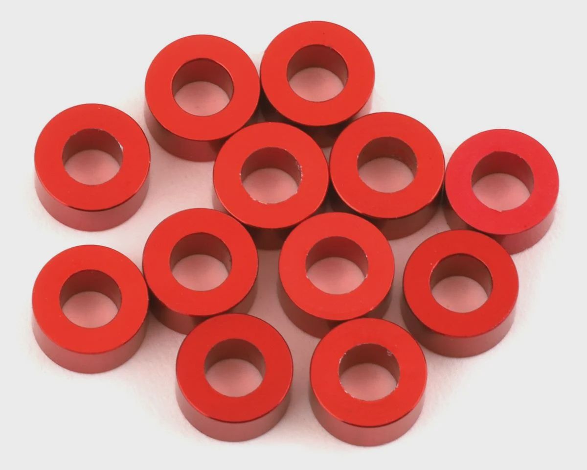 1UP Racing 3x6mm Precision Aluminum Shims (Red) (12) (2.5mm)