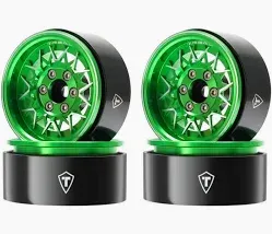 Type L 1.9&quot; V-Spoke Beadlock Wheels (Green) (4)
