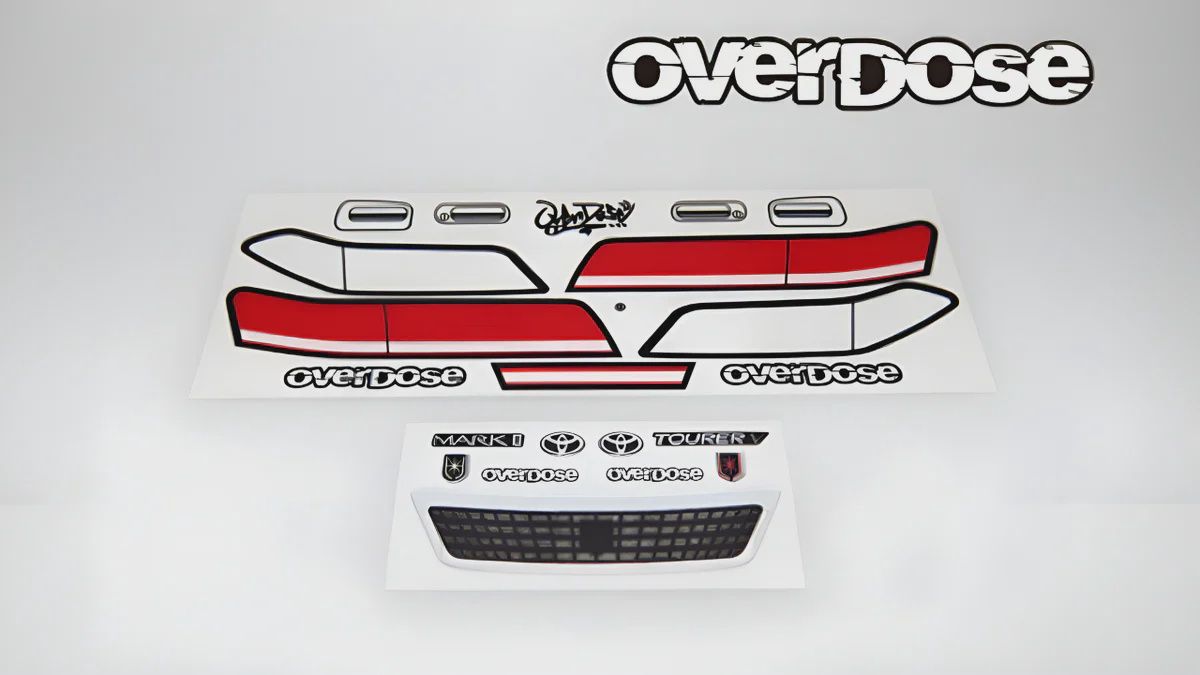 Overdose Real 3D Graphic and Grill Decal Kit - Toyota Weld Mark II JZX100 (OD3917)
