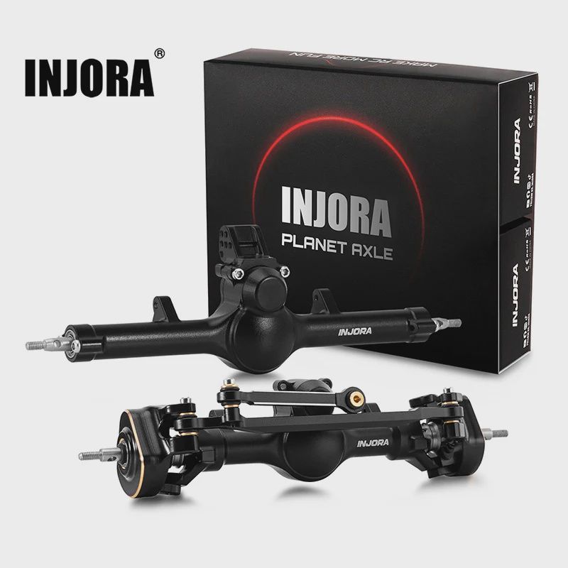 INJORA +4mm Planet Axles with Double Joint Shafts &amp; Brass Steering Knuckles for 1/24 Axial SCX24