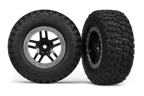 SCT Black &amp; Satin Chrome Wheels &amp; BFGoodrich Tires (2)
