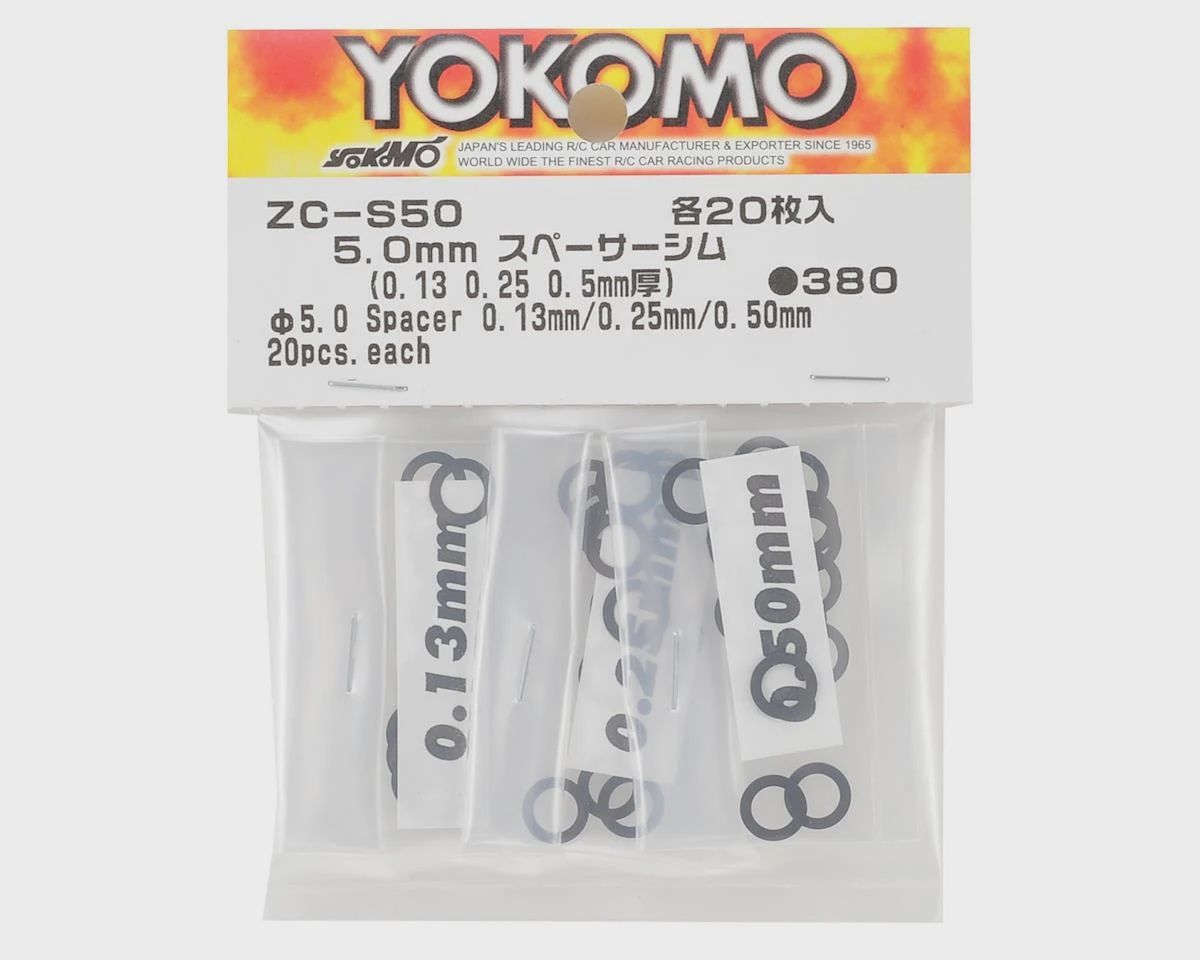Yokomo 5mm Spacer Shim Set (0.13mm, 0.25mm &amp; 0.50mm)