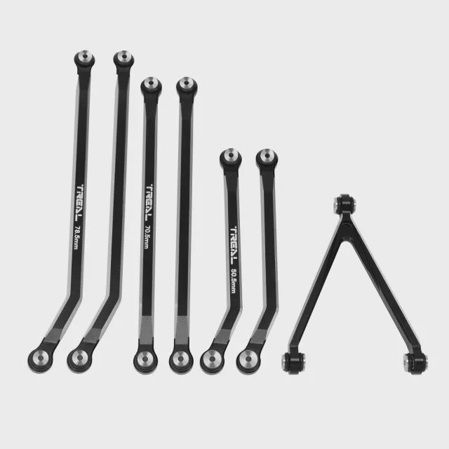 Treal Hobby Axial SCX24 Aluminum High Clearance Link Set (Black) (7) (Gladiator)