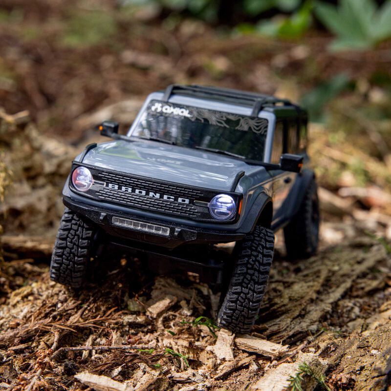 1/30 SCX30 Ford Bronco 4X4 RTR Brushed Rock Crawler (Battery &amp; Charger Included), Gray