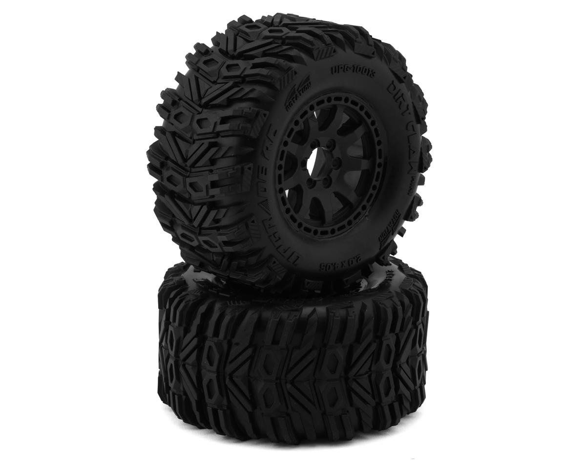 UpGrade RC Dirt Claw 2.2&quot; Pre-Mounted BELTED Tires for Traxxas® Mini Maxx® &amp; Mini XRT® (2) w/12mm Narrow, 12mm Wide, &amp; 14mm Hexes