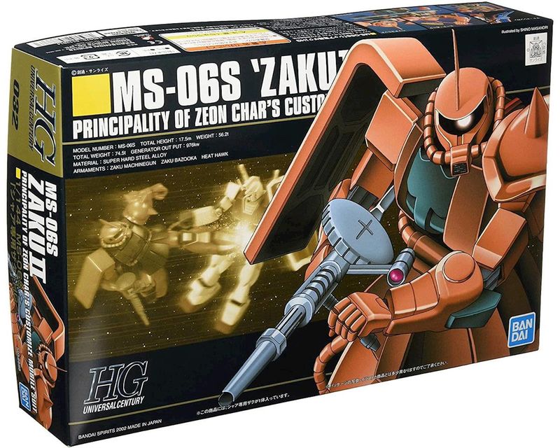 Bandai 1/144 HGUC #32 MS-06S Char&#39;s Zaku II &quot;Mobile Suit Gundam&quot; Plastic Model Kit