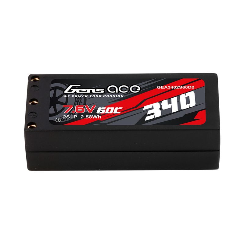 Gens ace 340mAh 2S 60C 7.6V HV Lipo Battery with XT60 Plug
