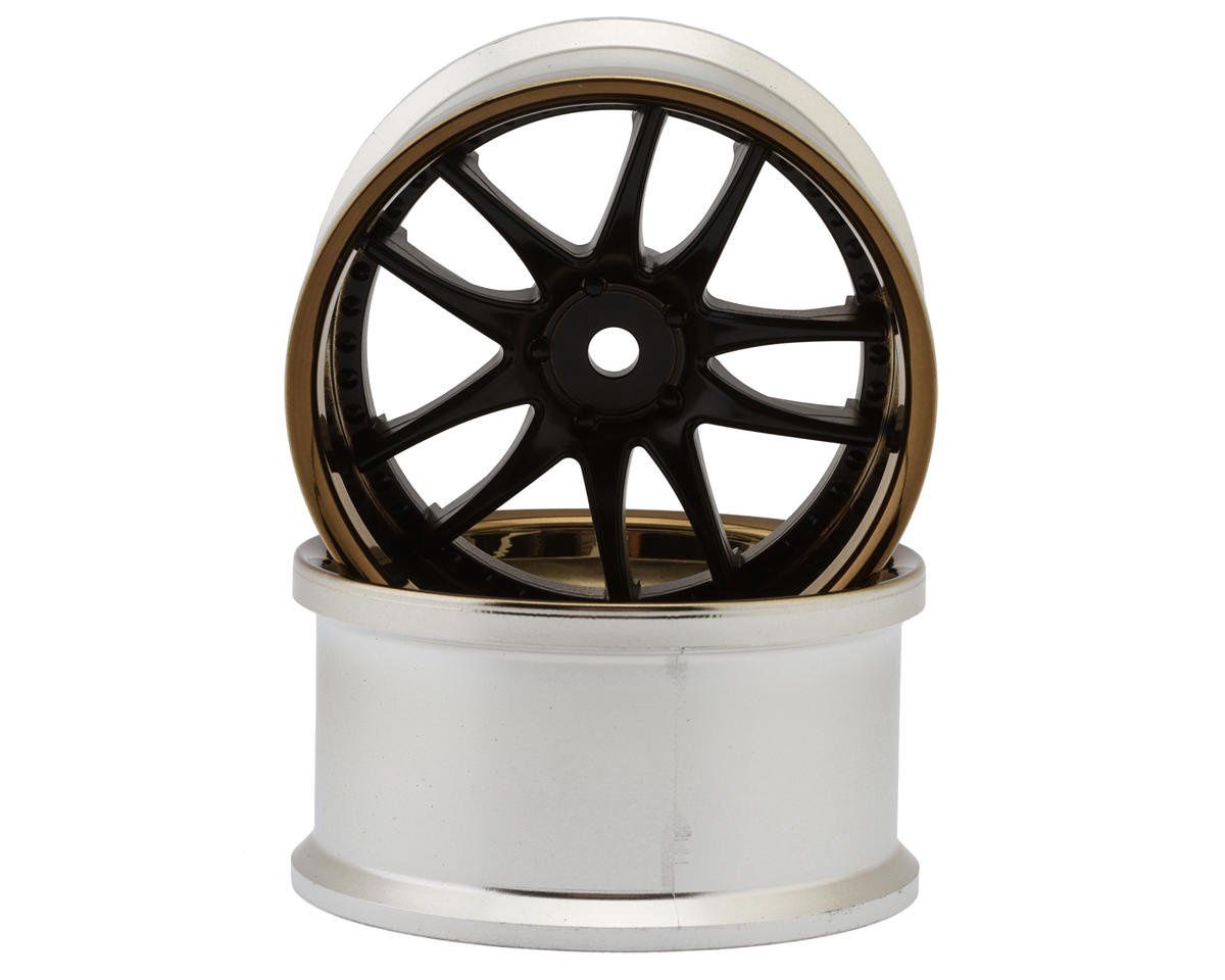 LAB Work Emotion CR3P 1/10 Drift Wheels (Matte Carbon/Bronze) (2) (6mm Offset) w/12mm Hex