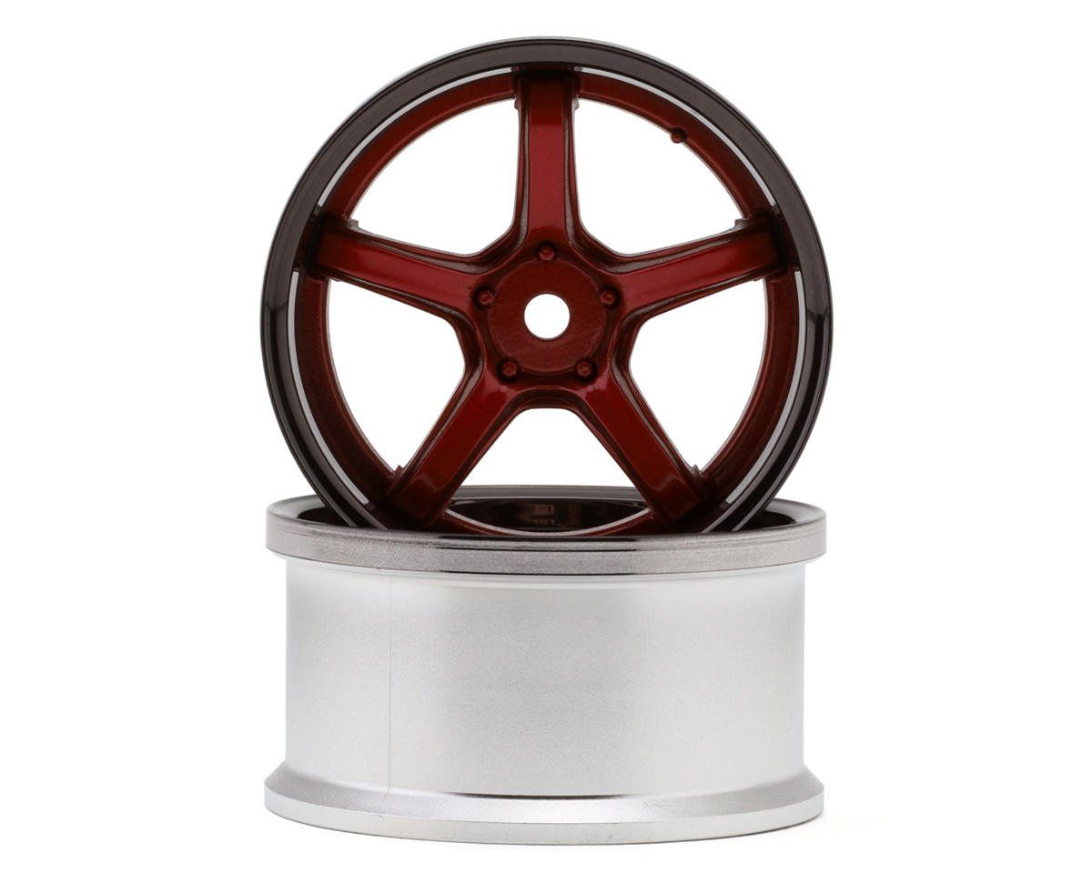 LAB Work Emotion T5R 1/10 2-Piece Concave Drift Wheels (Candy Red/Black) (2) (6mm Offset) w/12mm Hex