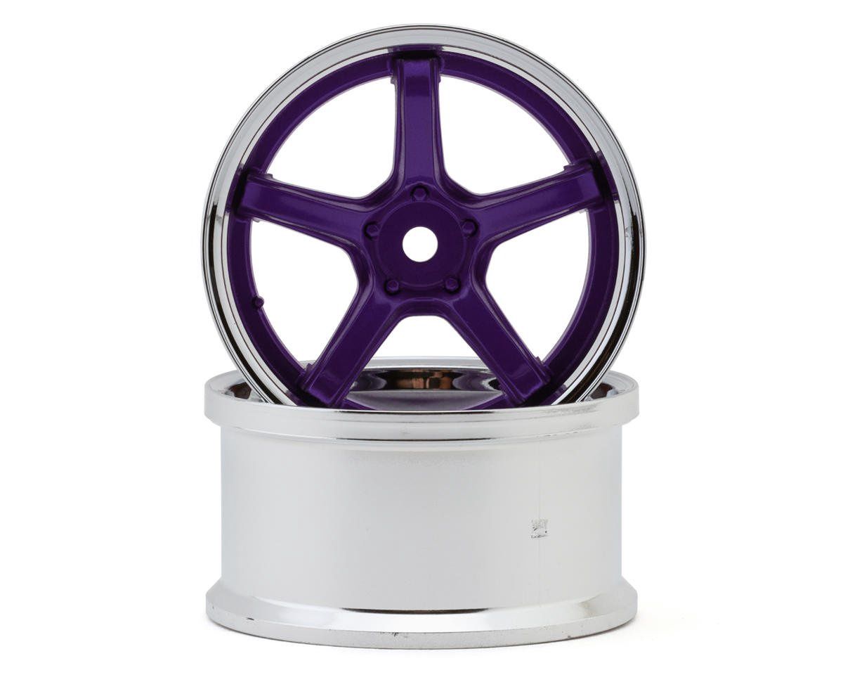 LAB Work Emotion T5R 1/10 2-Piece Concave Drift Wheels (Candy Purple) (2) (8mm Offset) w/12mm Hex
