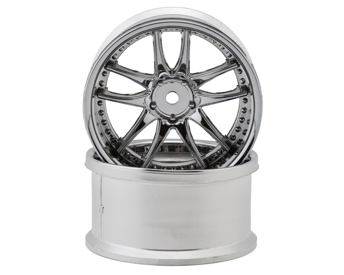 LAB Work Emotion CR3P 1/10 Super High Traction Drift Wheels (6mm Offset) (Chrome) (2) w/12mm Hex