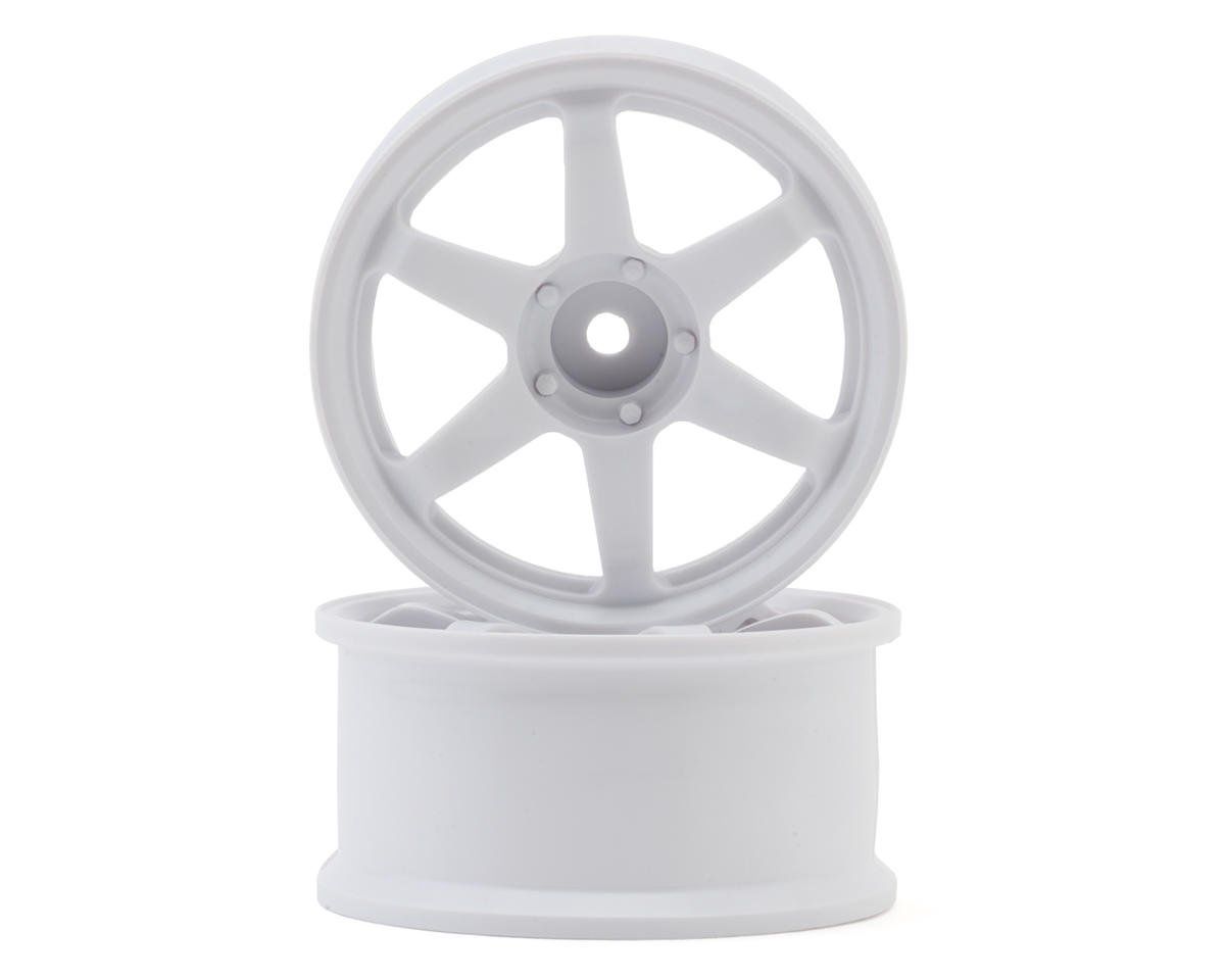 LAB TE37 Sports 1/10 High Traction Drift Wheels (White) (2) (6mm Offset) w/12mm Hex