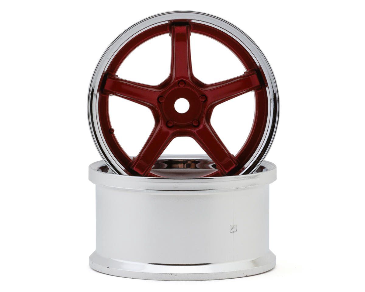 LAB Work Emotion T5R 1/10 2-Piece Concave Drift Wheels (Candy Red) (2) (8mm Offset) w/12mm Hex