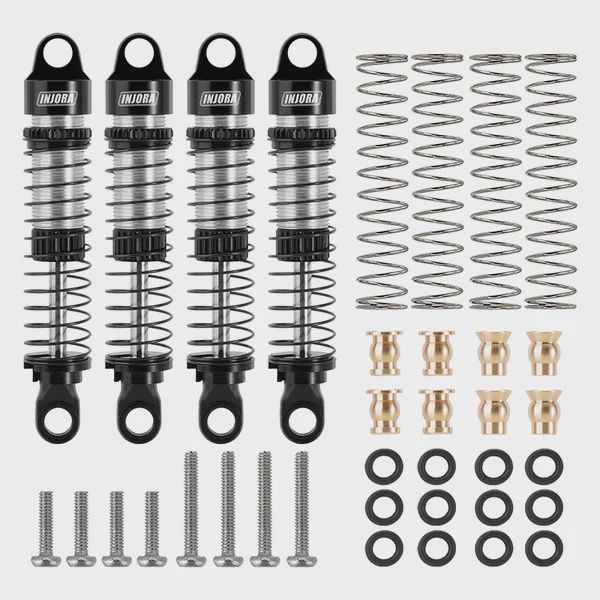 INJORA 53mm Aluminum Threaded Oil Shocks for 1/18 TRX4M (4M-24) 4M-24BS-4