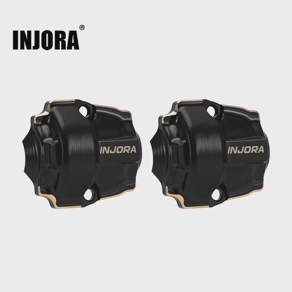 INJORA Black Coating Brass Diff Covers for 1/32 Redcat Ascent-32 (ASC32-07)