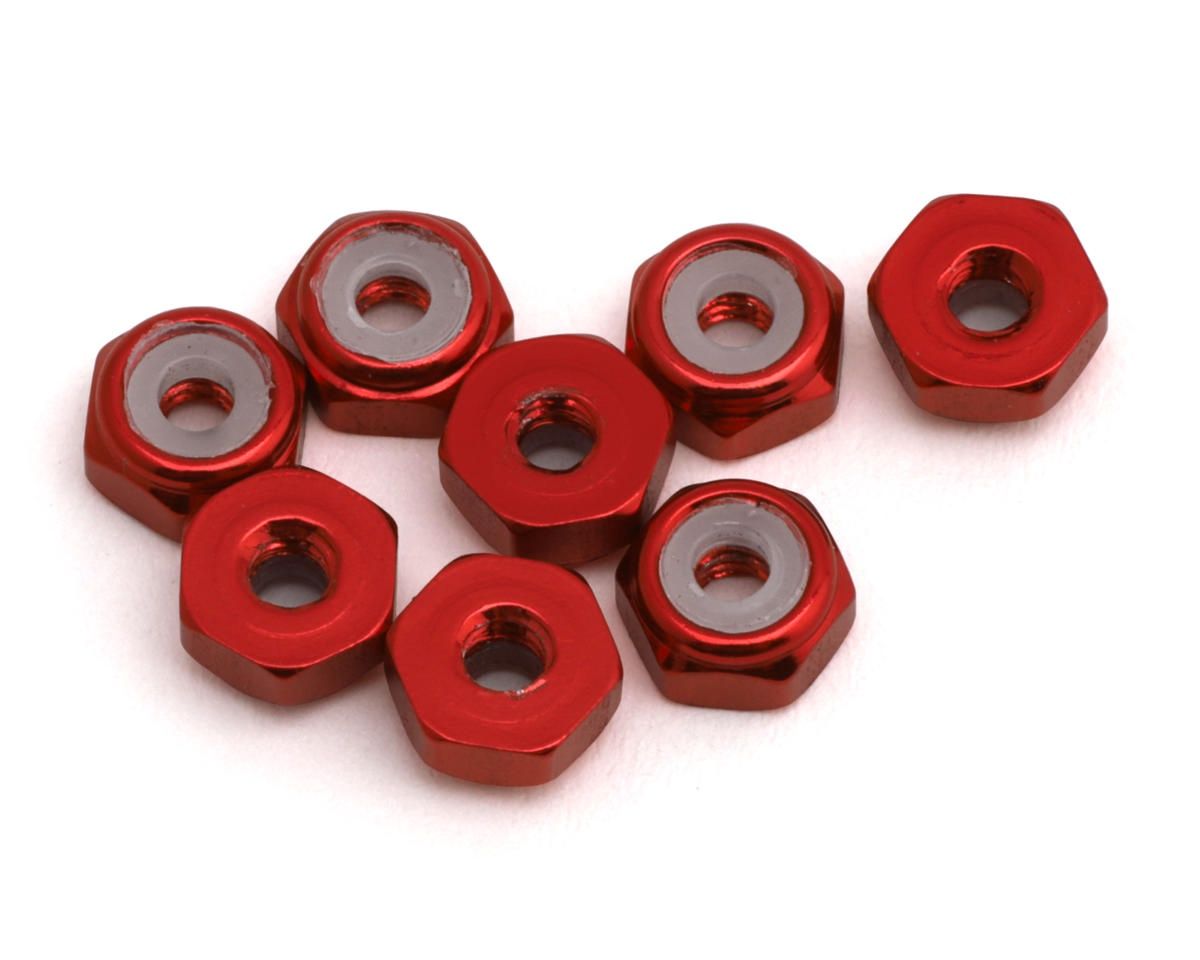 Kyosho 2mm Aluminum Ny-Lock Nuts (Red) (8)