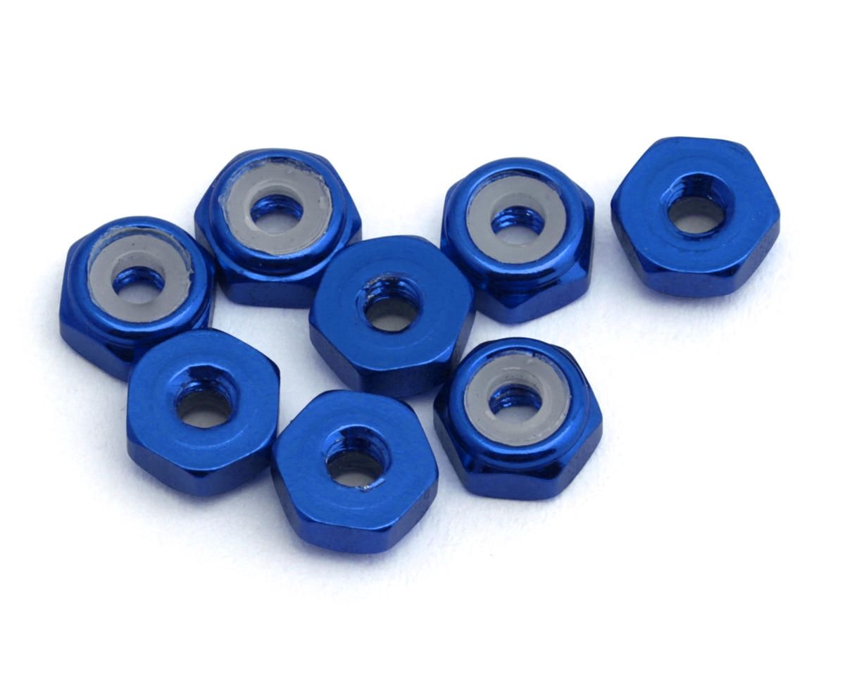 Kyosho 2mm Aluminum Ny-Lock Nuts (Blue) (8)