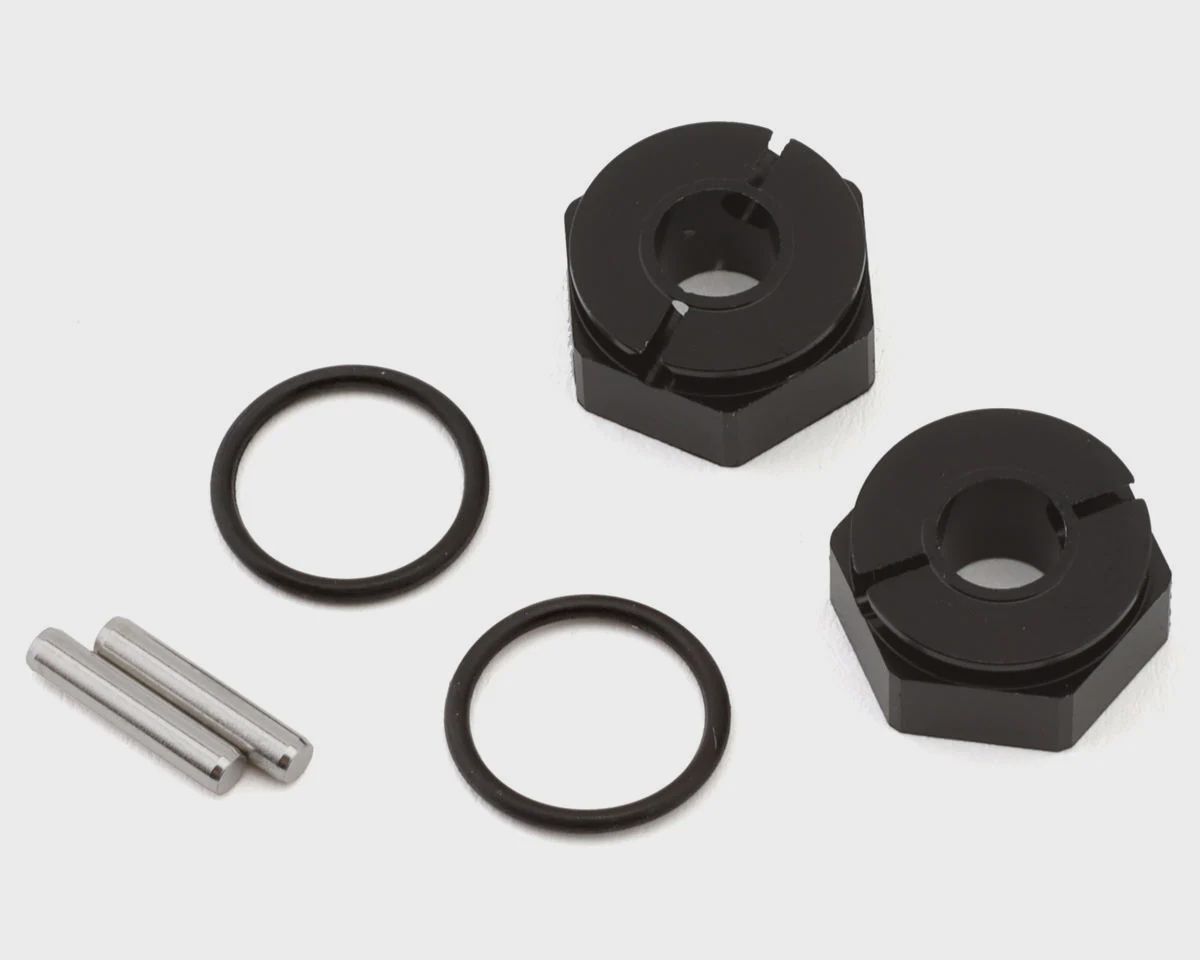 Topline Aluminum 12mm Wheel Hex Hubs (Neo Black) (2) (6mm Offset)