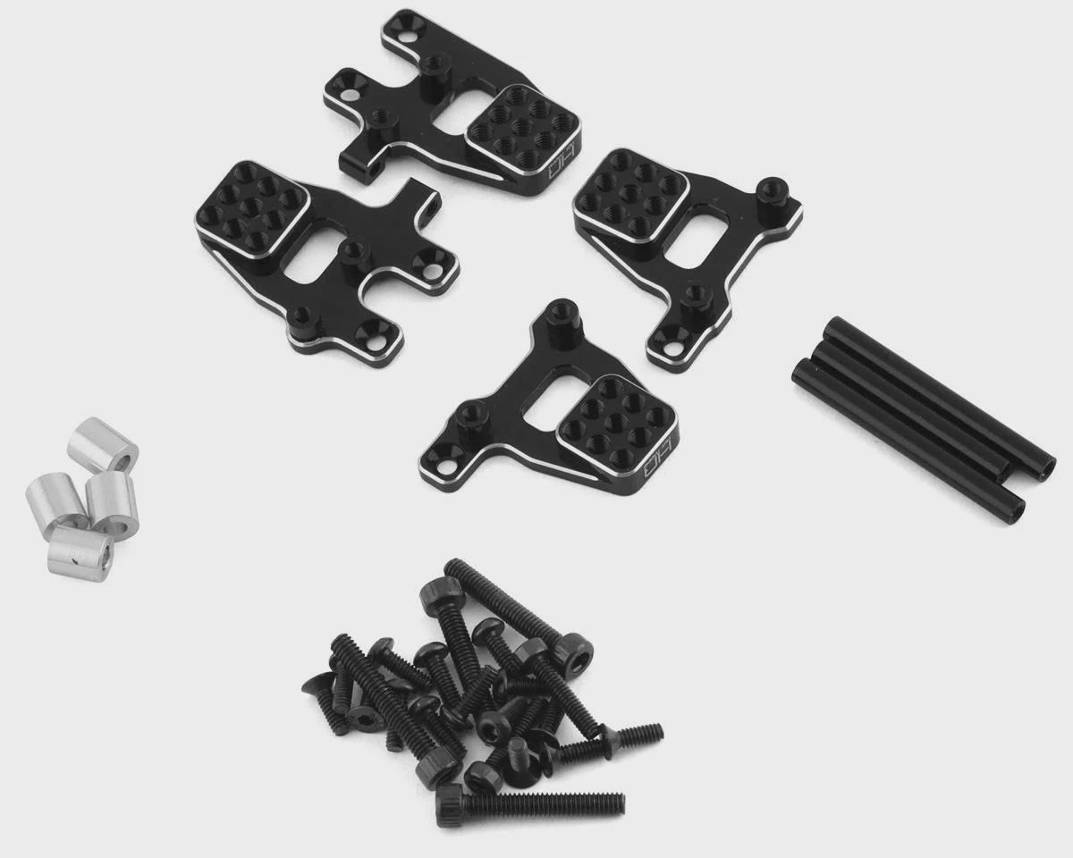Hot Racing Aluminum Shock Mount Set for Traxxas TRX-4M (Black) (4)