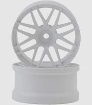 Sideways RC 1/10 R2 Multi-Spoke Nylon Drift Wheels (White) (2) (6mm Offset) w/12mm Hex