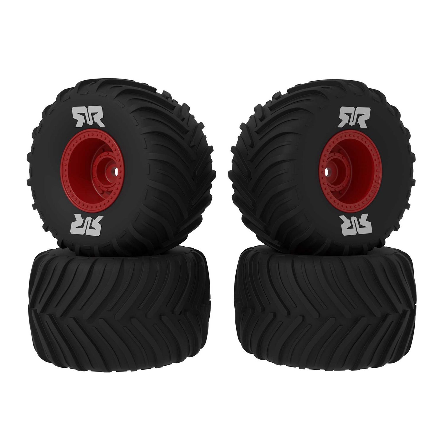 dBoots Chevron MT Tire Set Glued (Red) (2 Pairs) - GROM