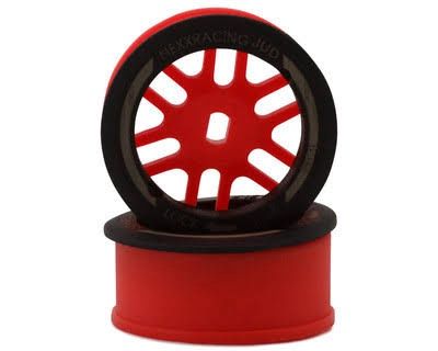 NEXX Racing Mini-Z RWD "JUD" EVO Front Threaded Side-Wall Carbon Fiber Rims (2mm Offset) (Red) (2)