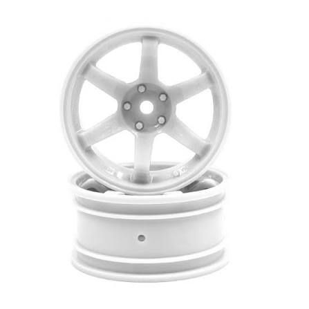 MST TE37 1/10 High Traction Drift Wheels (White) (2) (5mm Offset) w/Mounting Foam