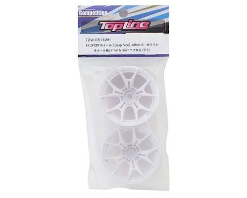 Topline FX Sport Multi-Spoke Drift Wheels (White) (2) (8mm Offset)