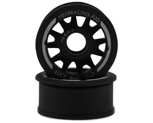 NEXX Racing Mini-Z RWD "JUD" EVO Front Threaded Side-Wall Carbon Fiber Rims (0mm Offset) (Black) (2)