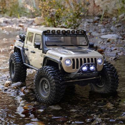 (PRE-ORDER - PICK UP ONLY) Axial 1/10 SCX10 III Motobilt Waypoint Jeep JT Gladiator 4X4 RTR Brushed Rock Crawler, Tan